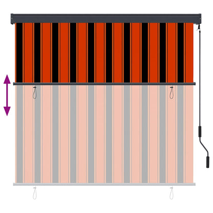 vidaXL Rollo Orange und Braun 180 x 250 cm Stoff und Aluminium