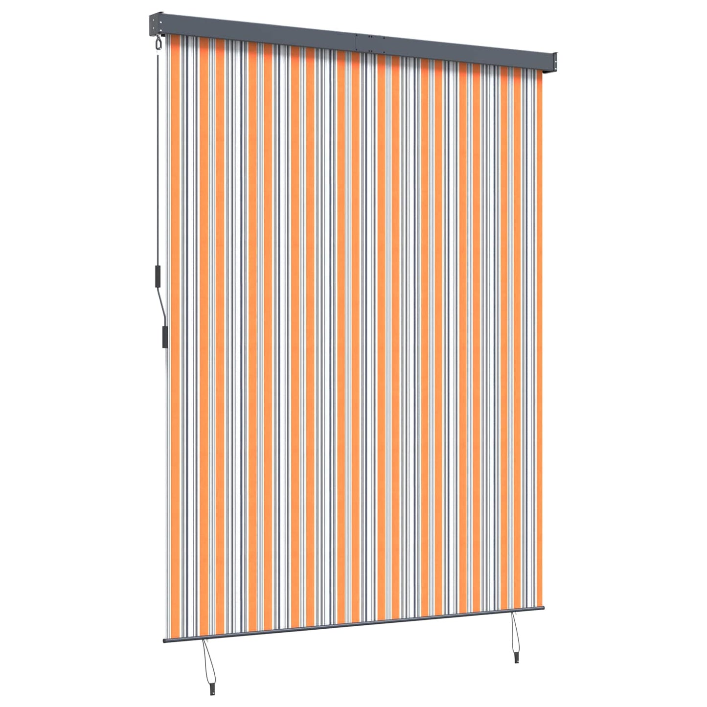 Rollo Gestreift Gelb und Blau 200 x 250 cm Stoff und Aluminium