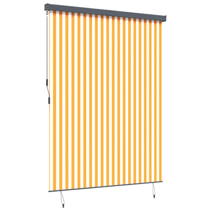 vidaXL Rollo Weiß und Orange 200 x 250 cm Stoff und Aluminium