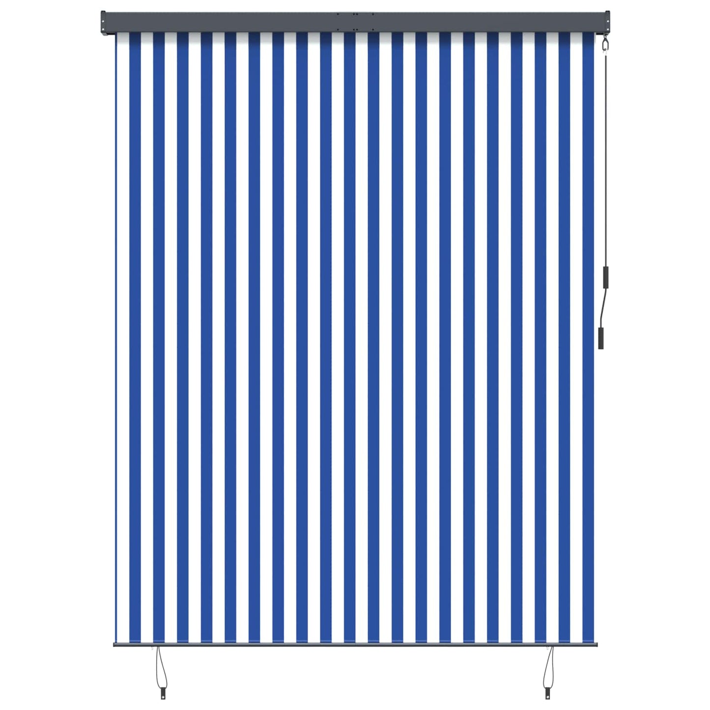 vidaXL Rollo Gestreift Blau und Weiß 200 x 250 cm Stoff und Aluminium
