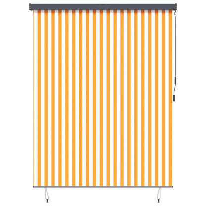 vidaXL Rollo Weiß und Orange 200 x 250 cm Stoff und Aluminium