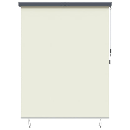 vidaXL Outdoor Rollo Gestreift Verstellbar Creme 220 x 250 cm Stoff