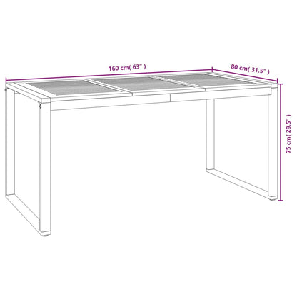 vidaXL Table de jardin avec pieds en U 160x80x75 cm Bois d'acacia massif