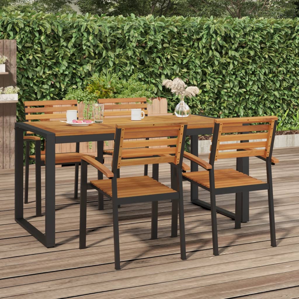 vidaXL Table de jardin avec pieds en U 160x80x75 cm Bois d'acacia massif