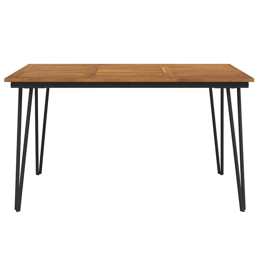 vidaXL Table de jardin avec pieds épingles 140x80x75 cm Bois d'acacia massif