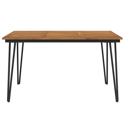 vidaXL Table de jardin avec pieds épingles 140x80x75 cm Bois d'acacia massif