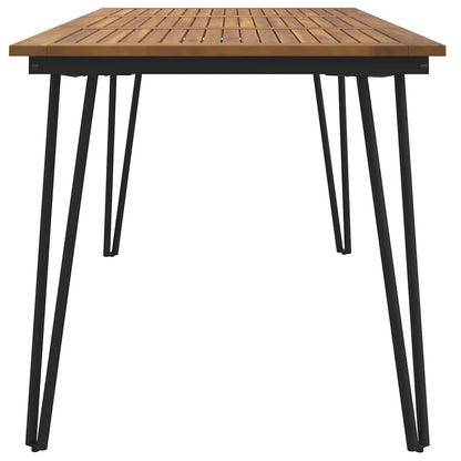 vidaXL Table de jardin avec pieds épingles 140x80x75 cm Bois d'acacia massif