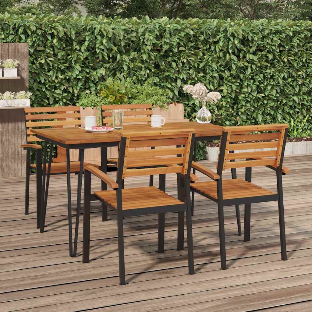 vidaXL Table de jardin avec pieds épingles 140x80x75 cm Bois d'acacia massif