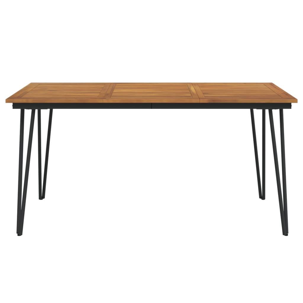 vidaXL Table de jardin avec pieds en épingle à cheveux 160x80x75 cm Bois d'acacia massif