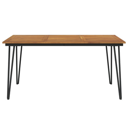 vidaXL Table de jardin avec pieds en épingle à cheveux 160x80x75 cm Bois d'acacia massif