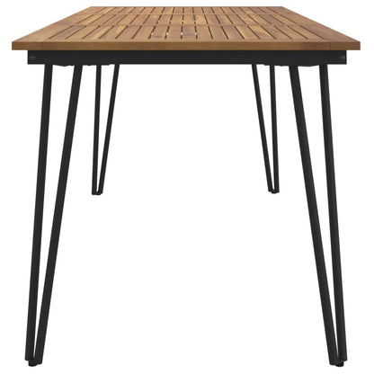 vidaXL Table de jardin avec pieds en épingle à cheveux 160x80x75 cm Bois d'acacia massif