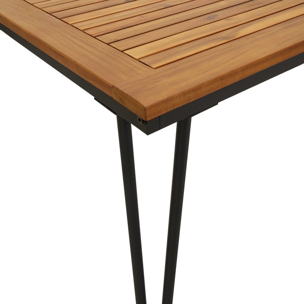 vidaXL Table de jardin avec pieds en épingle à cheveux 160x80x75 cm Bois d'acacia massif