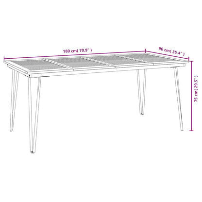 vidaXL Gartentisch Haarnadel-Tischbeine 180x90x75 cm Akazie Massivholz