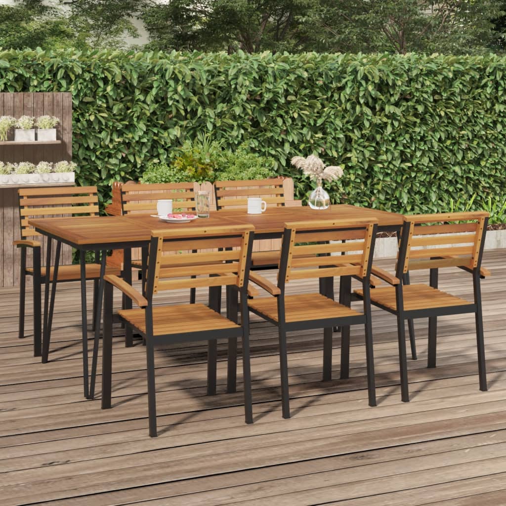 vidaXL Gartentisch Haarnadel-Tischbeine 200x90x75 cm Akazie Massivholz