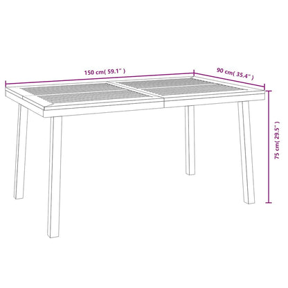 vidaXL Gartentisch 150x90x75 cm Massivholz Akazie