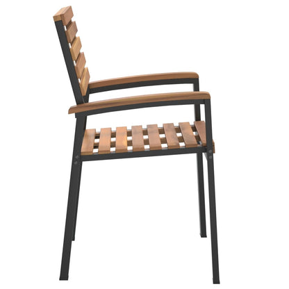 vidaXL Chaises de jardin empilables 2 pcs Bois d'acacia massif et métal