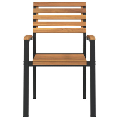 vidaXL Chaises de jardin empilables 4 pcs Bois d'acacia massif et métal