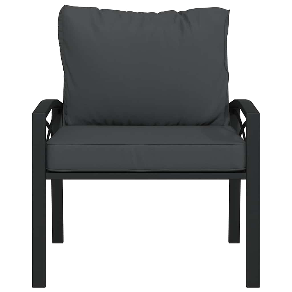 vidaXL Gartenstuhl mit Grauen Kissen 68x76x79 cm Stahl