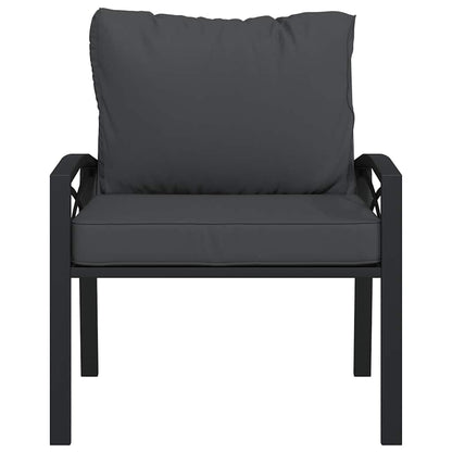 vidaXL Gartenstühle mit Grauen Kissen 2 Stk. 68x76x79 cm Stahl