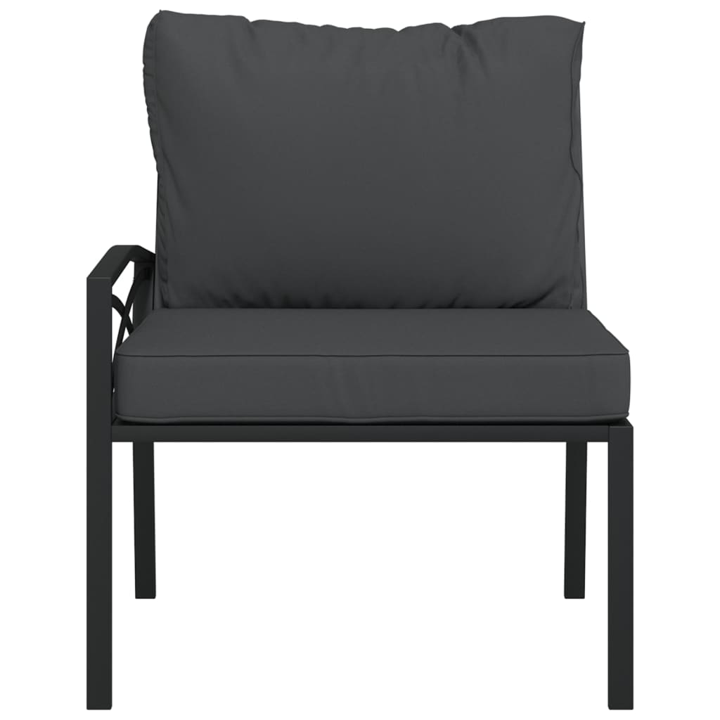 vidaXL Gartenstühle mit Grauen Kissen 2 Stk. 62x75x79 cm Stahl