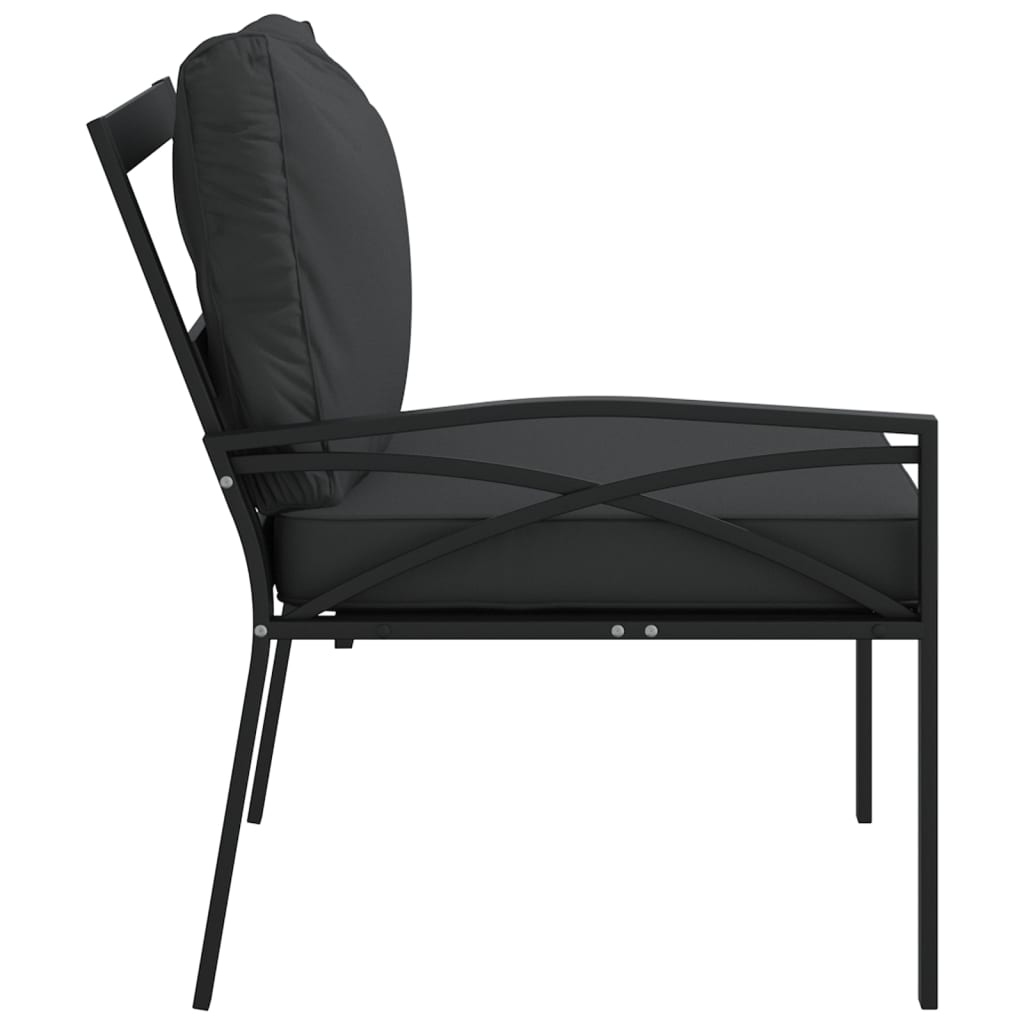 vidaXL Gartenstühle mit Grauen Kissen 2 Stk. 62x75x79 cm Stahl