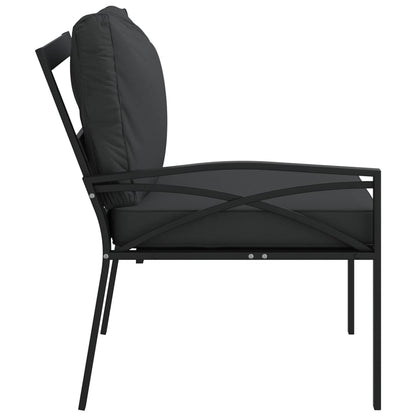 vidaXL Gartenstühle mit Grauen Kissen 2 Stk. 62x75x79 cm Stahl