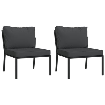 vidaXL Gartenstühle mit Grauen Kissen 2 Stk. 60x74x79 cm Stahl