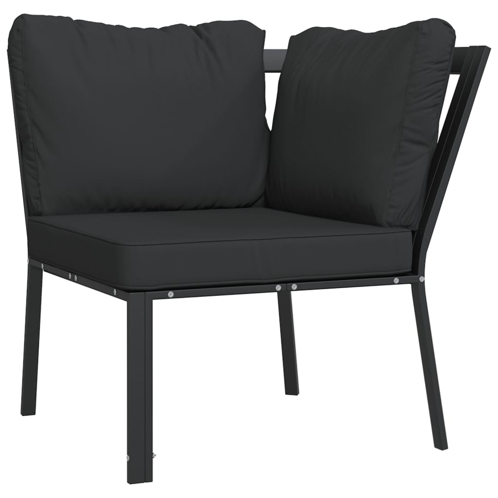 vidaXL Chaise de jardin avec coussins gris 76x76x79 cm Acier