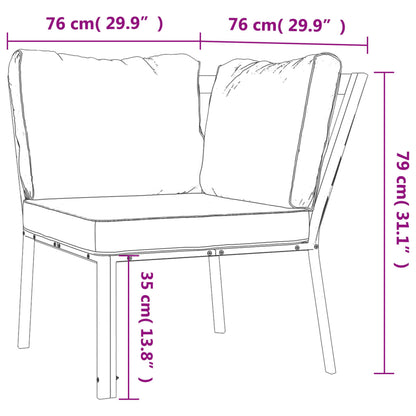 vidaXL Chaise de jardin avec coussins gris 76x76x79 cm Acier
