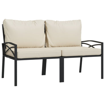 vidaXL Chaises de jardin avec coussins couleur sable 2 pcs 62x75x79 cm Acier