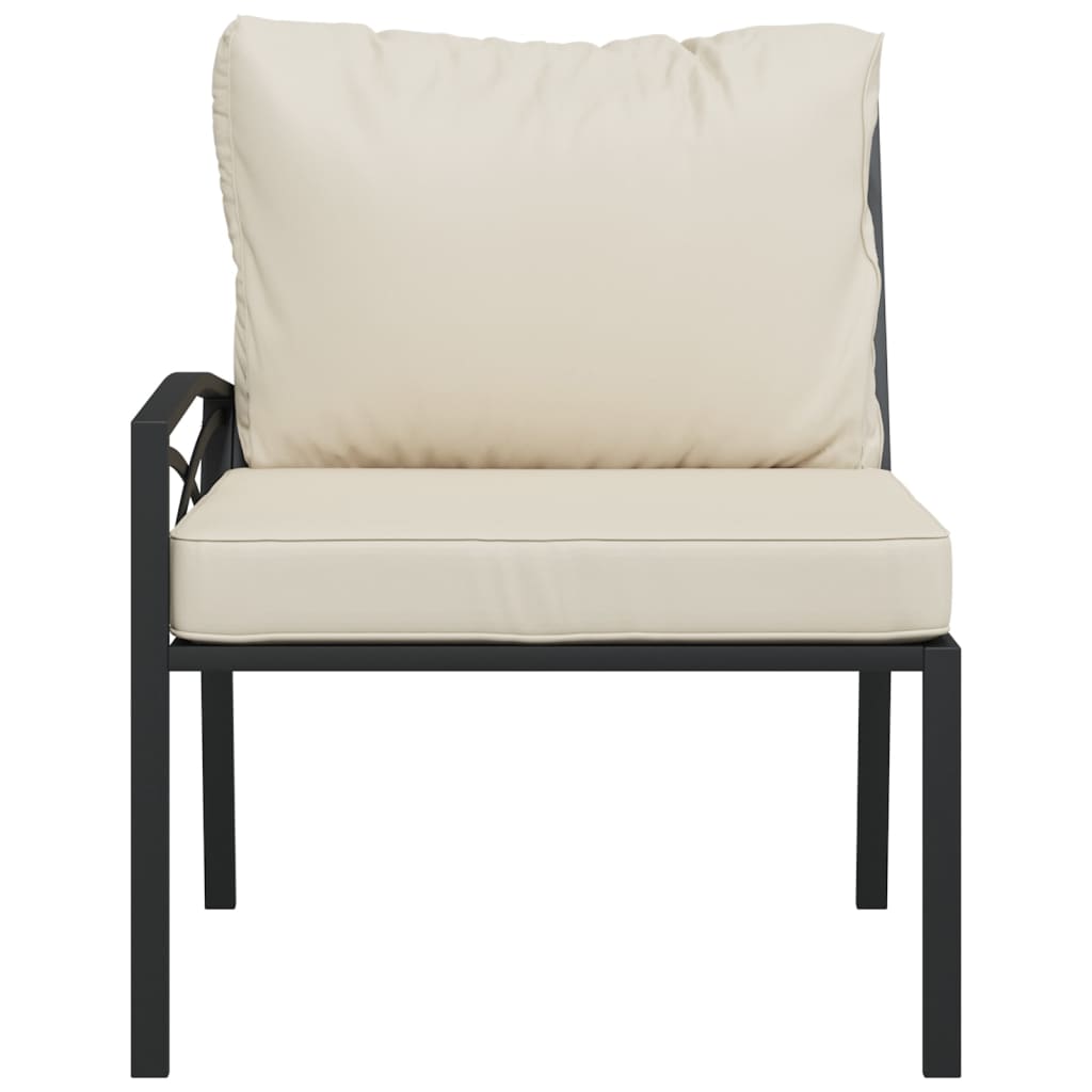 vidaXL Gartenstühle mit Sandfarbigen Kissen 2 Stk. 62x75x79 cm Stahl