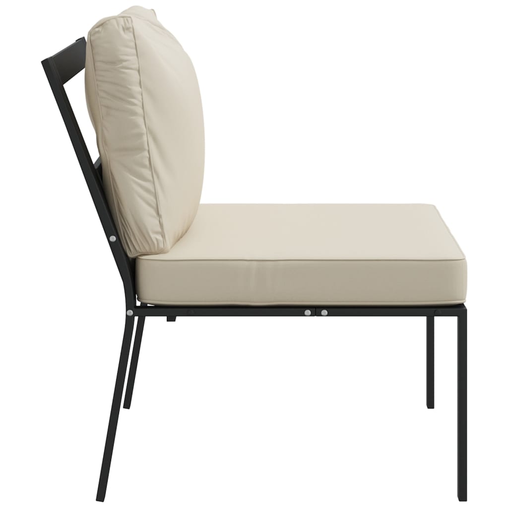 vidaXL Gartenstühle mit Sandfarbigen Kissen 2 Stk. 60x74x79 cm Stahl