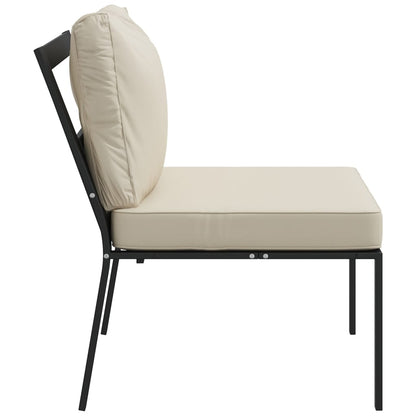vidaXL Gartenstühle mit Sandfarbigen Kissen 2 Stk. 60x74x79 cm Stahl