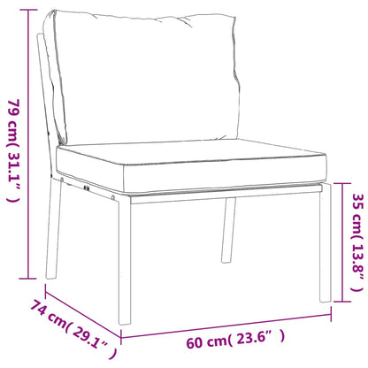 vidaXL Gartenstühle mit Sandfarbigen Kissen 2 Stk. 60x74x79 cm Stahl