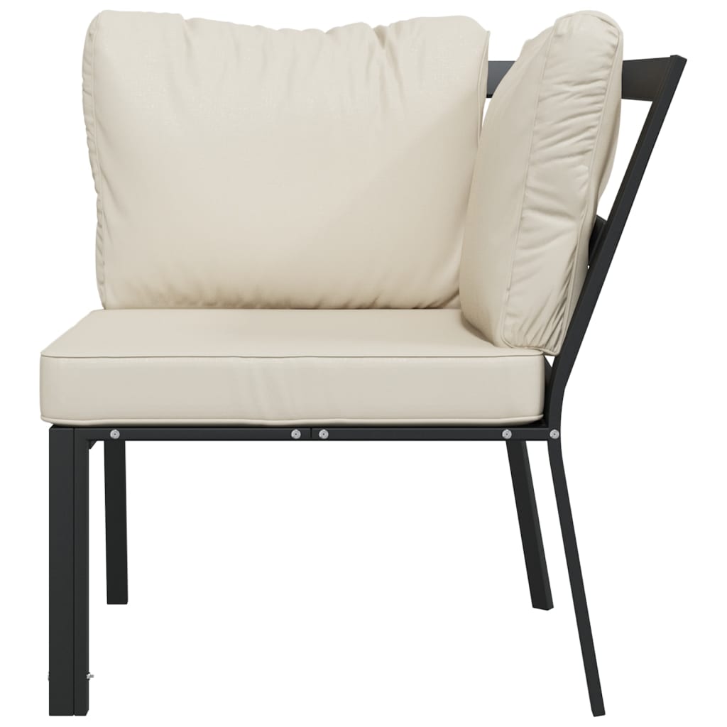 vidaXL Gartenstuhl mit Sandfarbigen Kissen 76x76x79 cm Stahl