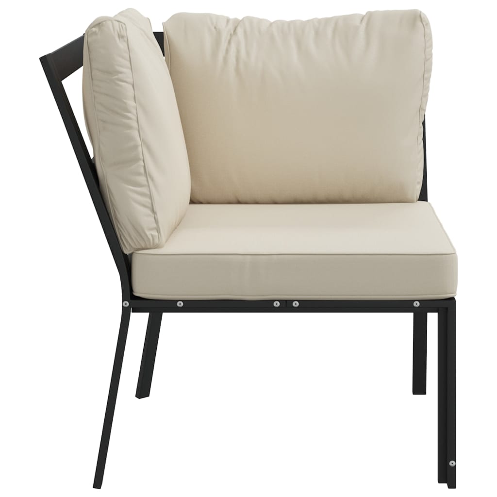 vidaXL Gartenstuhl mit Sandfarbigen Kissen 76x76x79 cm Stahl