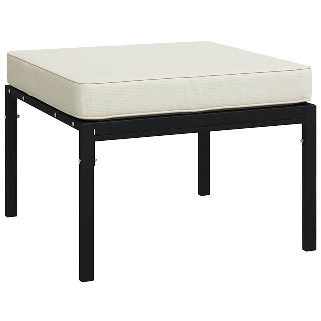 vidaXL Poufs de jardin avec coussins couleur sable 2 pcs 60x60x35 cm Acier