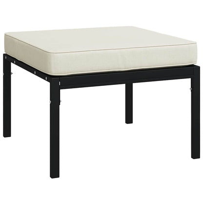 vidaXL Poufs de jardin avec coussins couleur sable 2 pcs 60x60x35 cm Acier