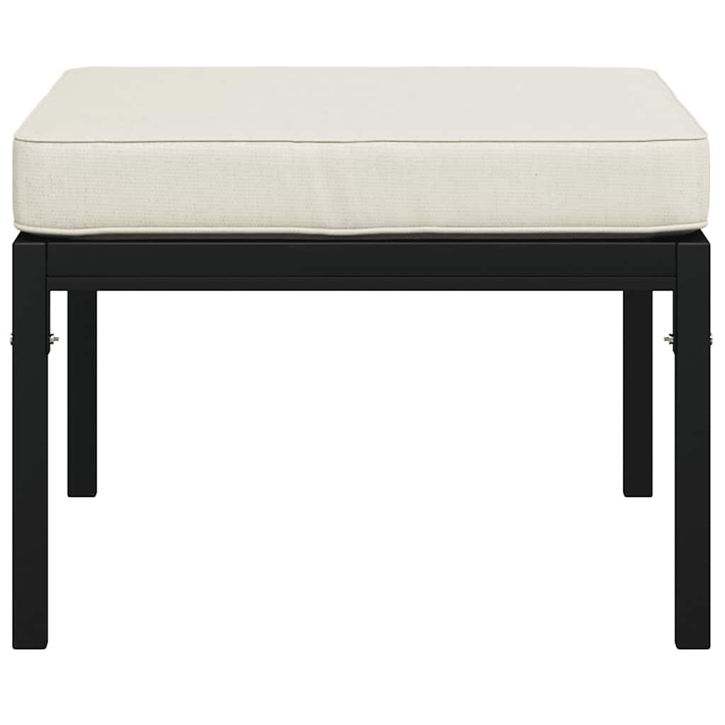 vidaXL Poufs de jardin avec coussins couleur sable 2 pcs 60x60x35 cm Acier