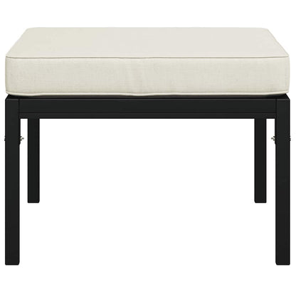 vidaXL Poufs de jardin avec coussins couleur sable 2 pcs 60x60x35 cm Acier