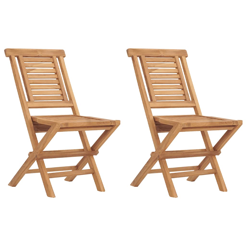 Gartenstühle 2 Stk. Klappbar 47x63x90 cm Massivholz Teak