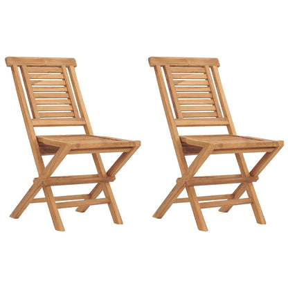 Gartenstühle 2 Stk. Klappbar 47x63x90 cm Massivholz Teak