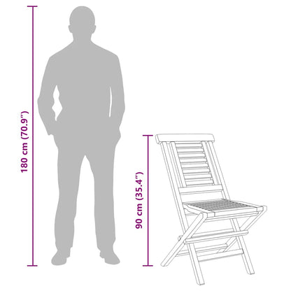 Gartenstühle 2 Stk. Klappbar 47x63x90 cm Massivholz Teak