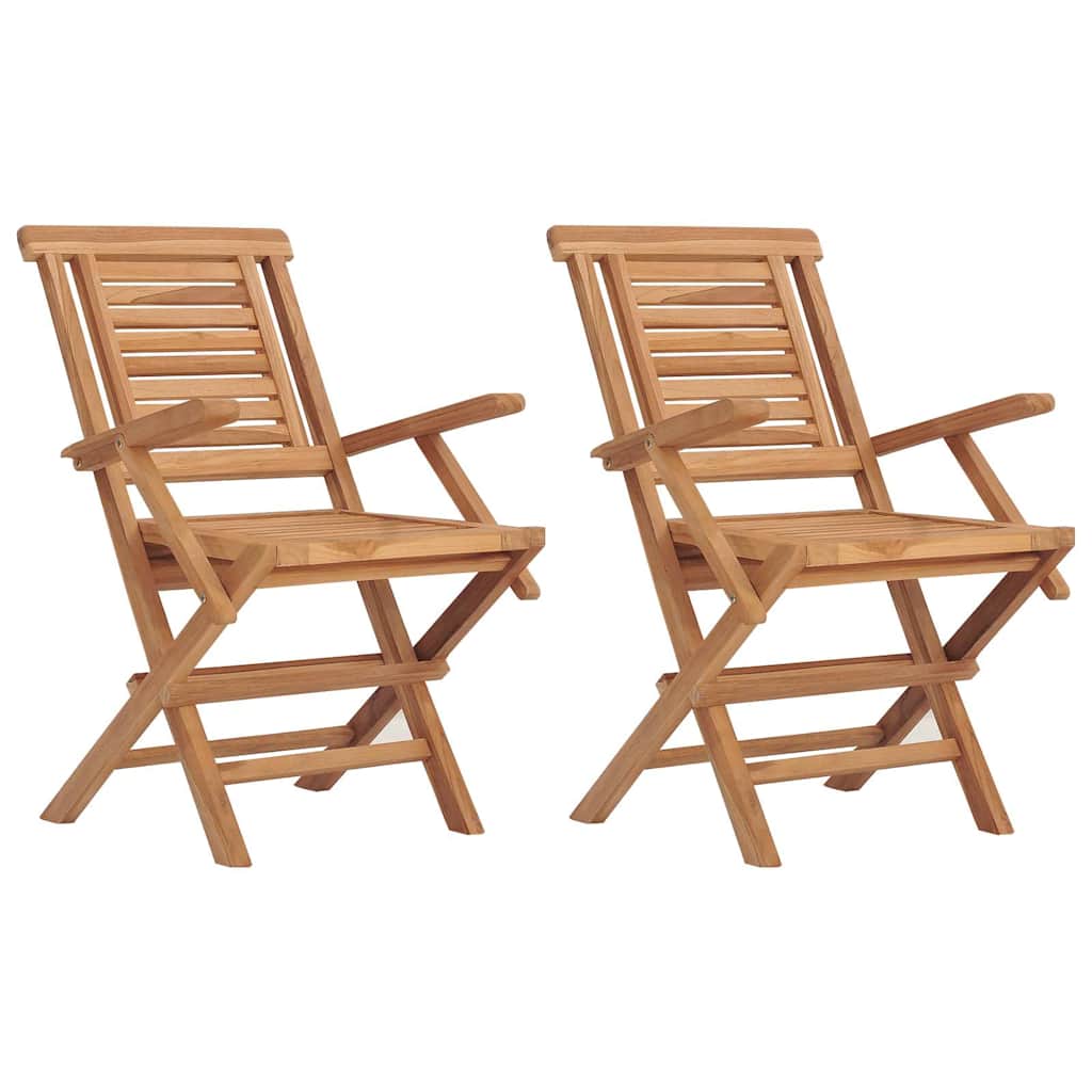 vidaXL Chaises de jardin 2 pcs Pliantes 56x63x90 cm Bois de teck massif