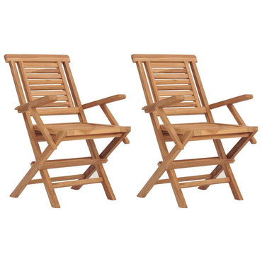 vidaXL Gartenstühle 2 Stk. Klappbar 56x63x90 cm Massivholz Teak