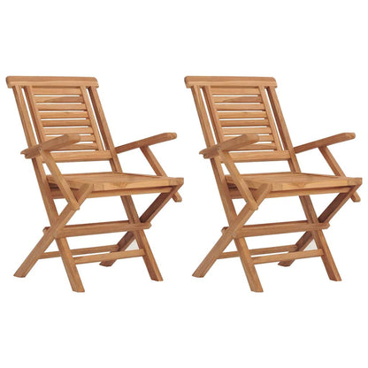 vidaXL Chaises de jardin 2 pcs Pliantes 56x63x90 cm Bois de teck massif