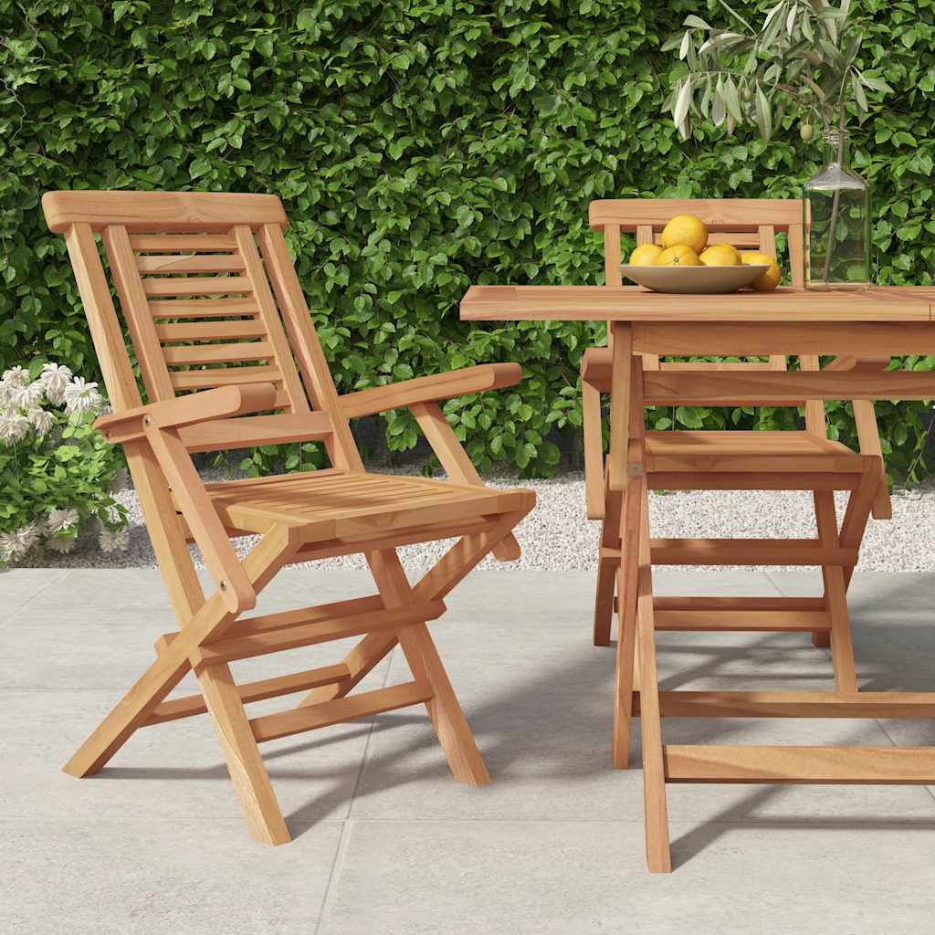 vidaXL Chaises de jardin 2 pcs Pliantes 56x63x90 cm Bois de teck massif