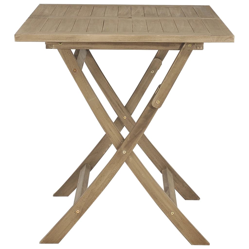 vidaXL Gartentisch Klappbar Grau 120x70x75 cm Massivholz Teak