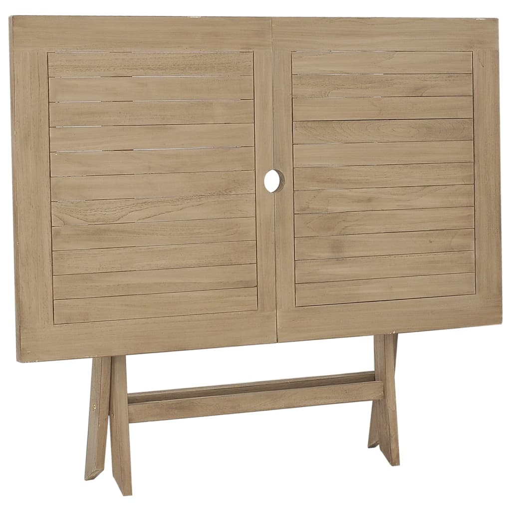 vidaXL Gartentisch Klappbar Grau 120x70x75 cm Massivholz Teak