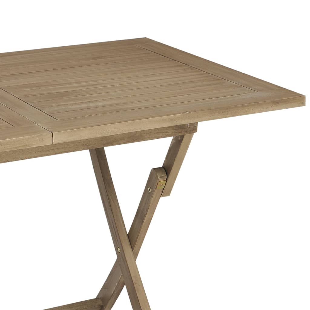 vidaXL Gartentisch Klappbar Grau 120x70x75 cm Massivholz Teak